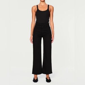 DL1961 Hepburn Wide Leg High Rise Jeans in Jet Black